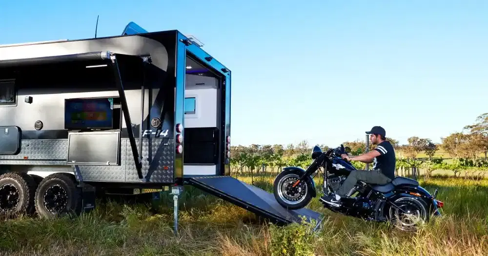 Dreamseeker caravan in scenic landscape